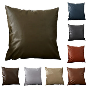 Imitation Leather Cushion Cover 45X45Cm Throw Pillows Decorative Pillow Home Decor Funda Cojin Sofa Living Room Car Home Decor