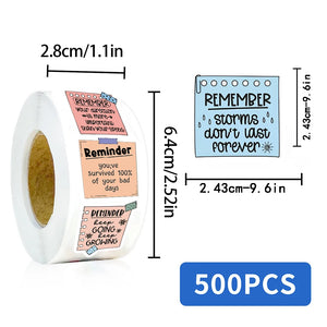 500PCS Reminder Note Roll Roll Stickers Refrigerator for Stationery Laptop Luggage Modern Phone Waterproof Computer Sticker