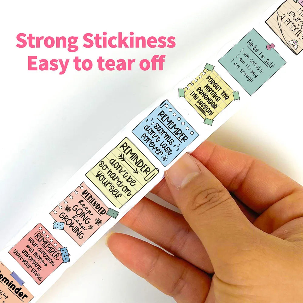 500PCS Reminder Note Roll Roll Stickers Refrigerator for Stationery Laptop Luggage Modern Phone Waterproof Computer Sticker