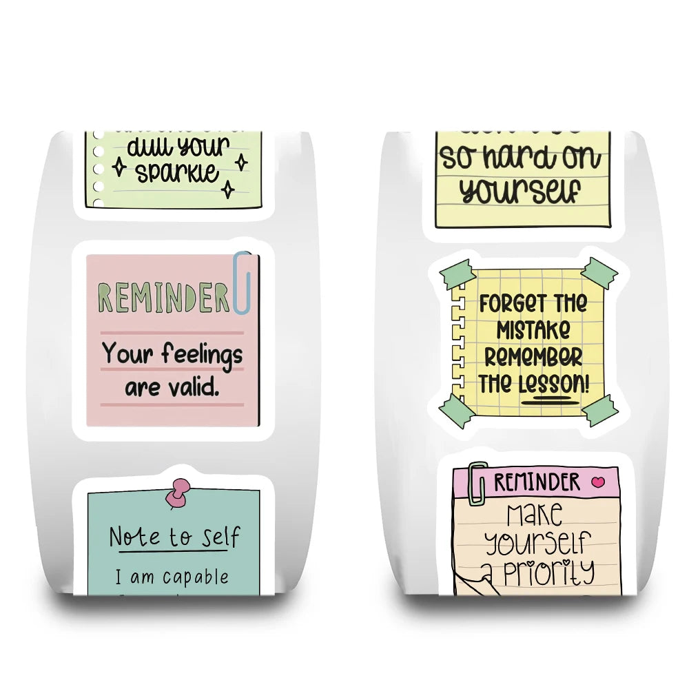 500PCS Reminder Note Roll Roll Stickers Refrigerator for Stationery Laptop Luggage Modern Phone Waterproof Computer Sticker