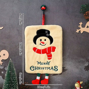 2026 Xmas Santa Claus Snowman Shape Towels Merry Christmas Hand Towel Thickened Absorbent Kitchen Hanging Towels Wipe Cloth