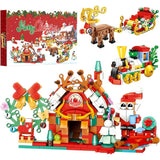 Christmas Advent Calendar 2025 Building Blocks for Kids & Adults - 24 Pack Assembly Puzzles with Christmas Tree, Reindeer Sleigh & Train - High-Quality Materials - Perfect Gift for Block Lovers