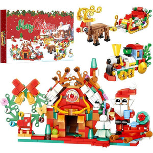 Christmas Advent Calendar 2025 Building Blocks for Kids & Adults - 24 Pack Assembly Puzzles with Christmas Tree, Reindeer Sleigh & Train - High-Quality Materials - Perfect Gift for Block Lovers