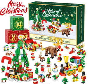 Christmas Advent Calendar 2025 Building Blocks for Kids & Adults - 24 Pack Assembly Puzzles with Christmas Tree, Reindeer Sleigh & Train - High-Quality Materials - Perfect Gift for Block Lovers