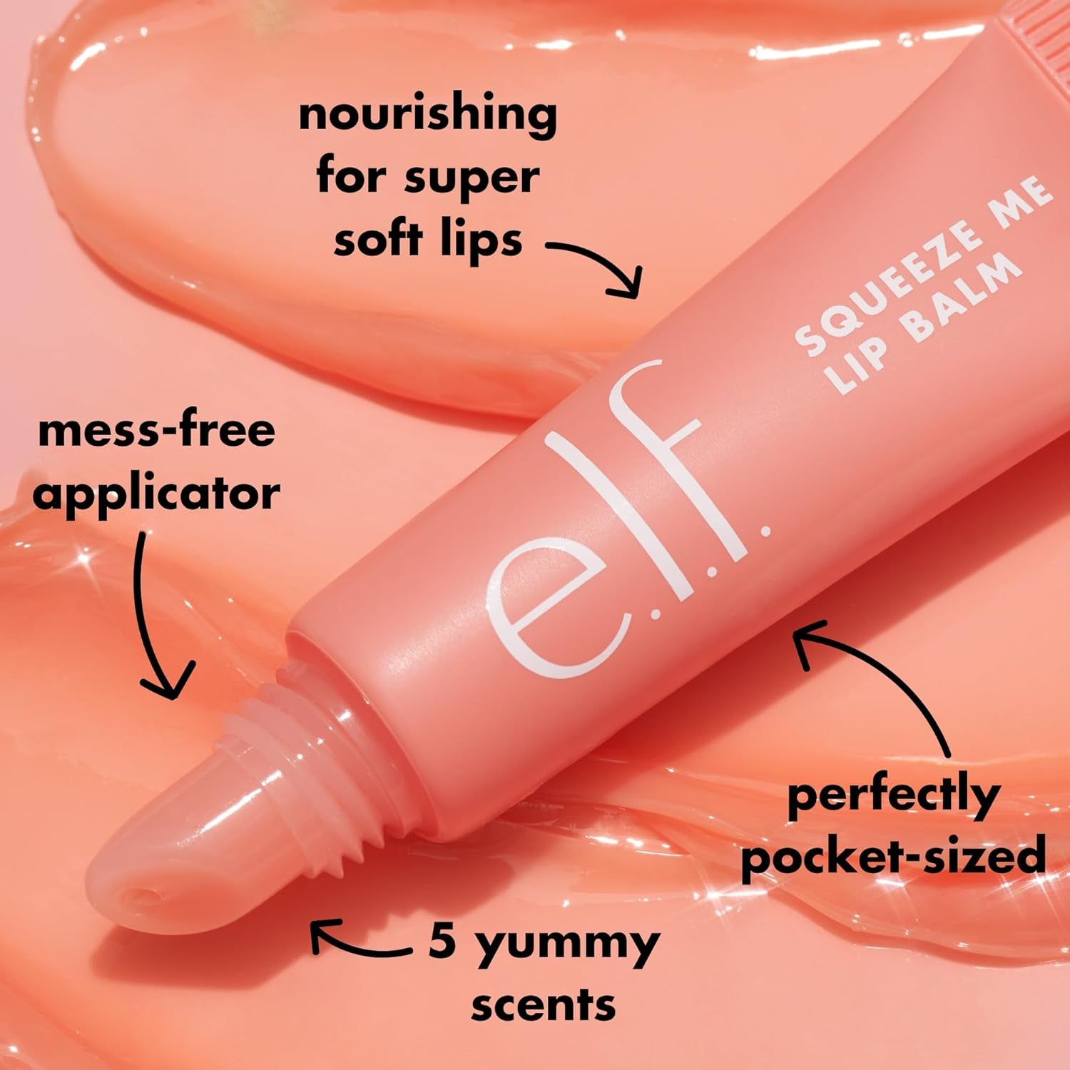 Squeeze Me Lip Balm, Moisturising Lip Balm for a Sheer Tint of Colour, Infused with Hyaluronic Acid, Vegan & Cruelty-Free, Strawberry