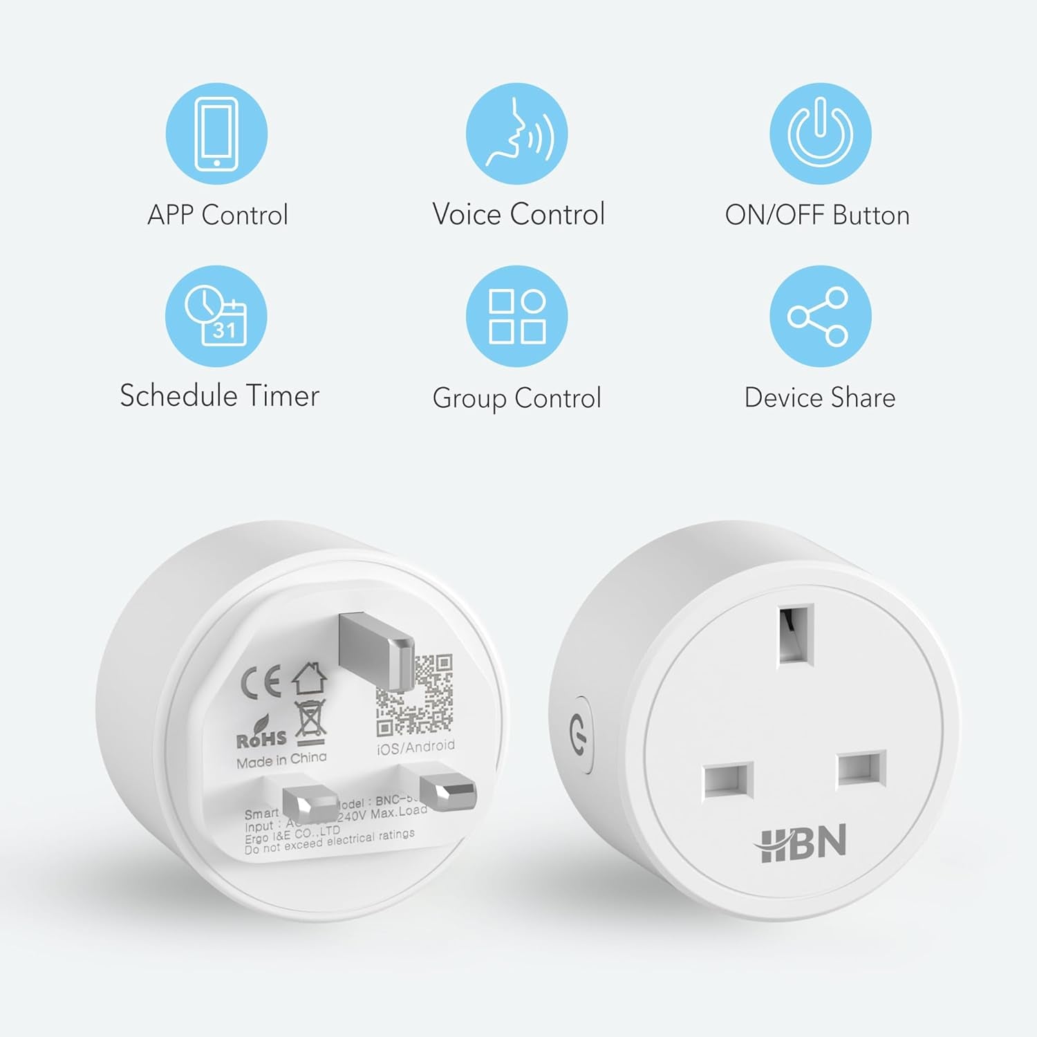 Smart Plug Wifi Socket Work with Alexa Echo and Google Home, Smart Timer Plug, No Hub Required, 2.4Ghz Only (13A/3120W,4 Pack)