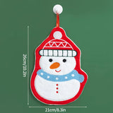 2026 Xmas Santa Claus Snowman Shape Towels Merry Christmas Hand Towel Thickened Absorbent Kitchen Hanging Towels Wipe Cloth