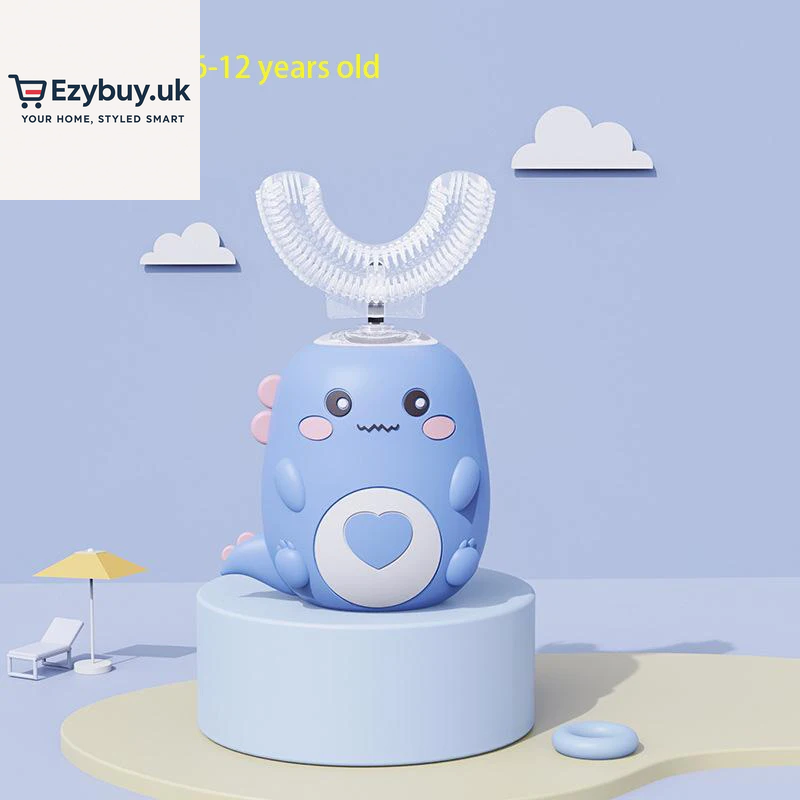 Children U-Shaped Electric Toothbrush 360 Degrees Smart Cartoon Kids Silicone Toothbrush Automatic Rechargeable Sonic Toothbrush