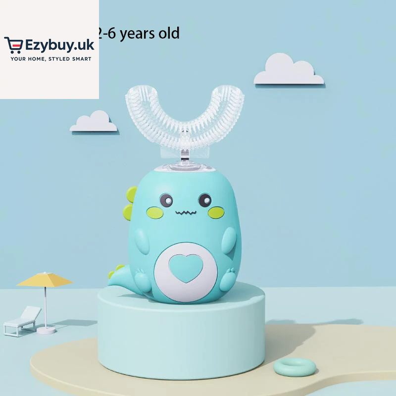 Children U-Shaped Electric Toothbrush 360 Degrees Smart Cartoon Kids Silicone Toothbrush Automatic Rechargeable Sonic Toothbrush