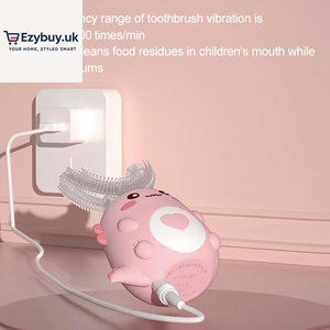 Children U-Shaped Electric Toothbrush 360 Degrees Smart Cartoon Kids Silicone Toothbrush Automatic Rechargeable Sonic Toothbrush