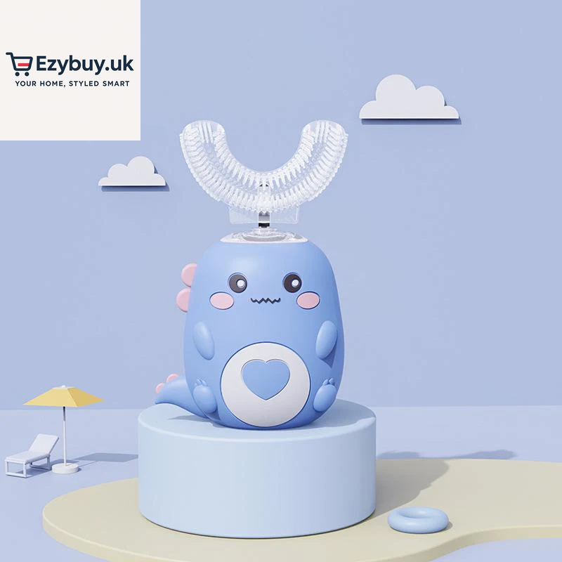 Children U-Shaped Electric Toothbrush 360 Degrees Smart Cartoon Kids Silicone Toothbrush Automatic Rechargeable Sonic Toothbrush