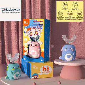 Children U-Shaped Electric Toothbrush 360 Degrees Smart Cartoon Kids Silicone Toothbrush Automatic Rechargeable Sonic Toothbrush